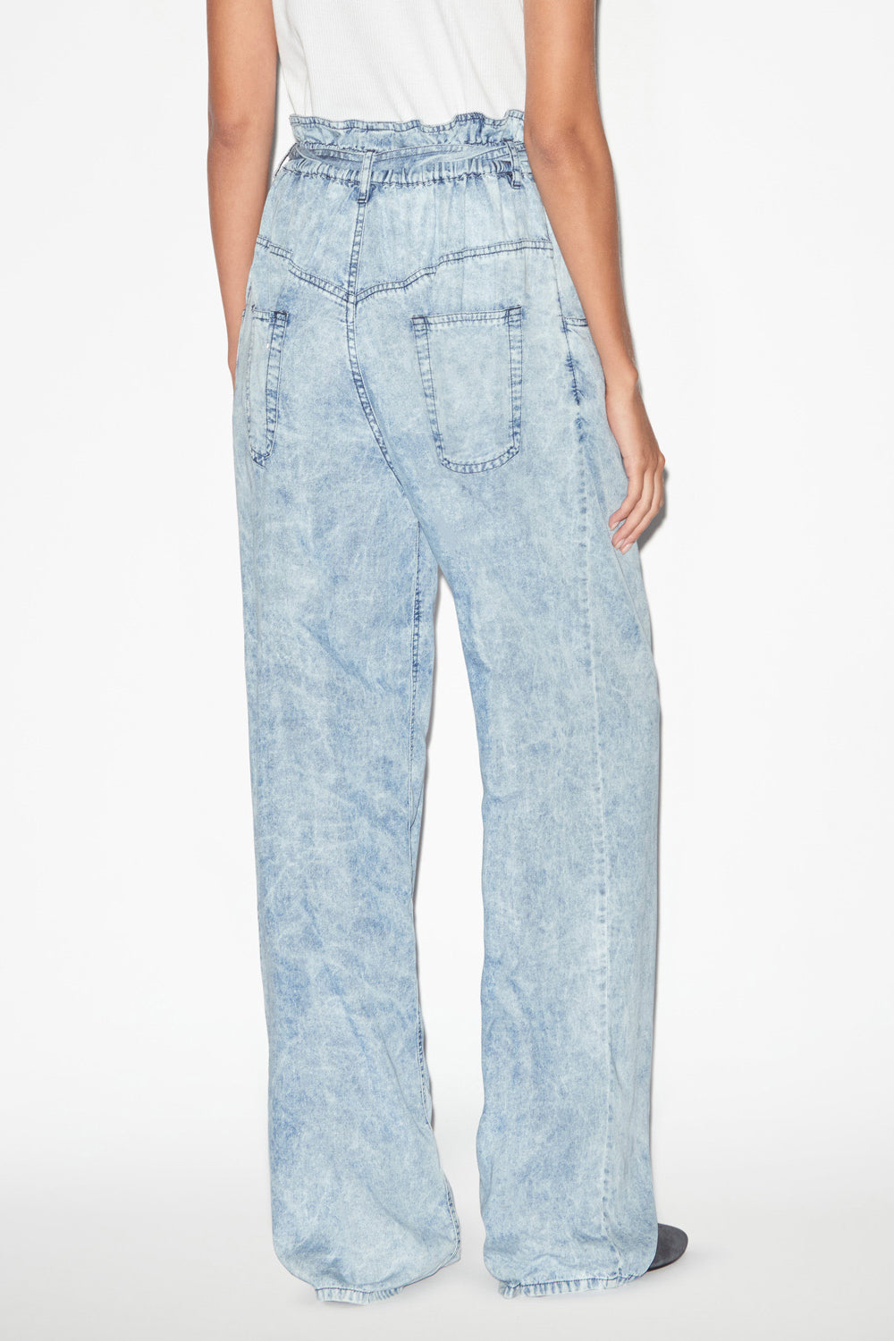 Pantalon ample en chambray priana - Bleu - Woman - 5