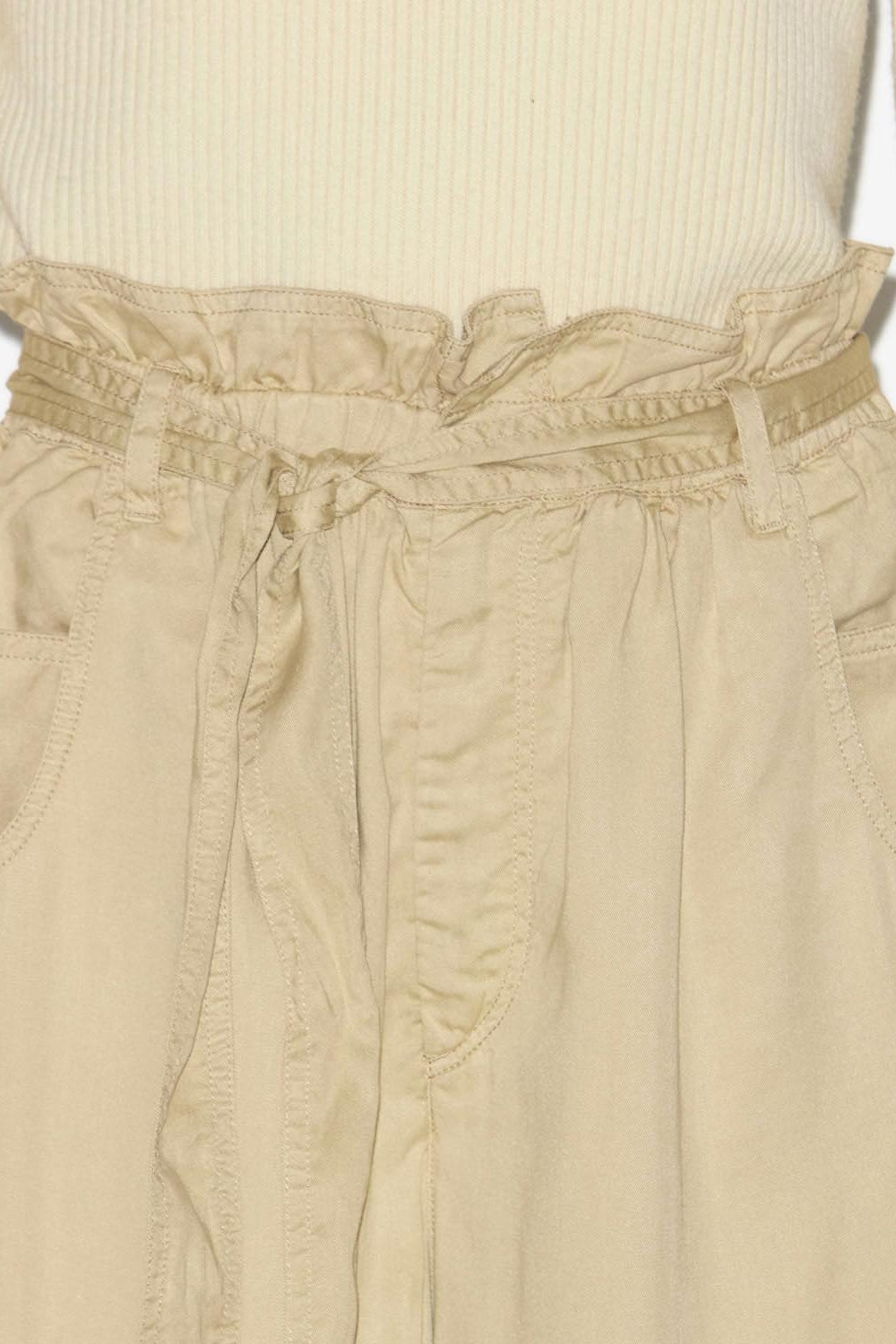 Pantalon ample en chambray priana - Clair kaki - Woman - 3