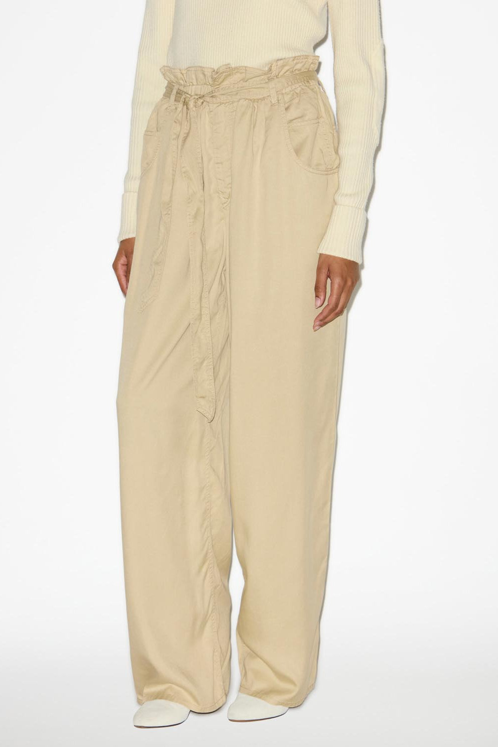 Pantalon ample en chambray priana - Clair kaki - Woman - 4