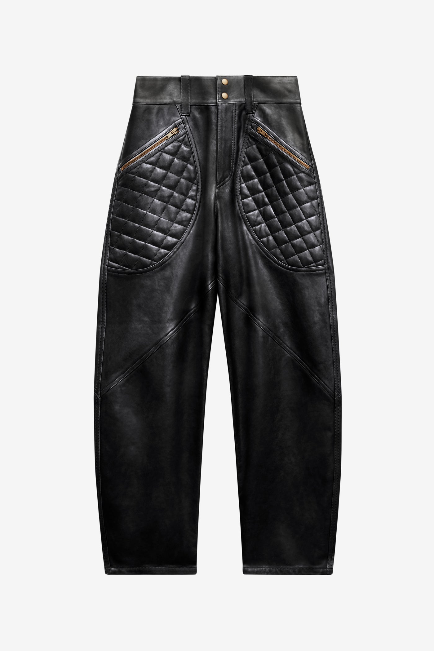 Pantalon en cuir d'agneau catarina - Noir - Woman - 1