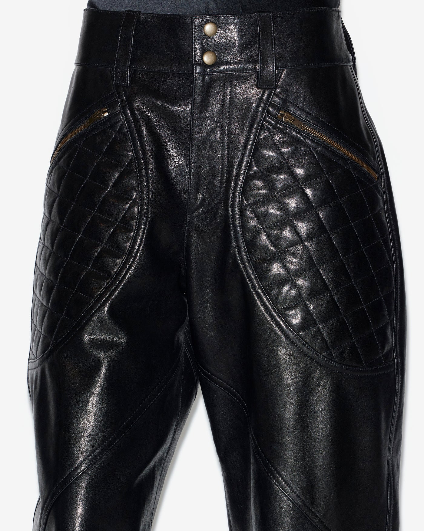 Pantalon en cuir d'agneau catarina - Noir - Woman - 2