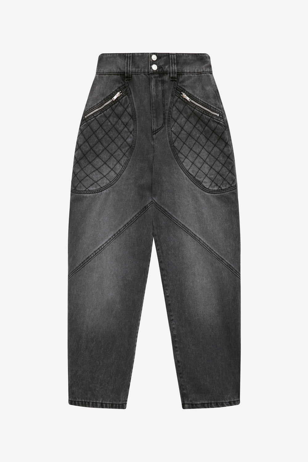 Jean en denim à détails matelassés catarina - Gris foncé - Woman - 1