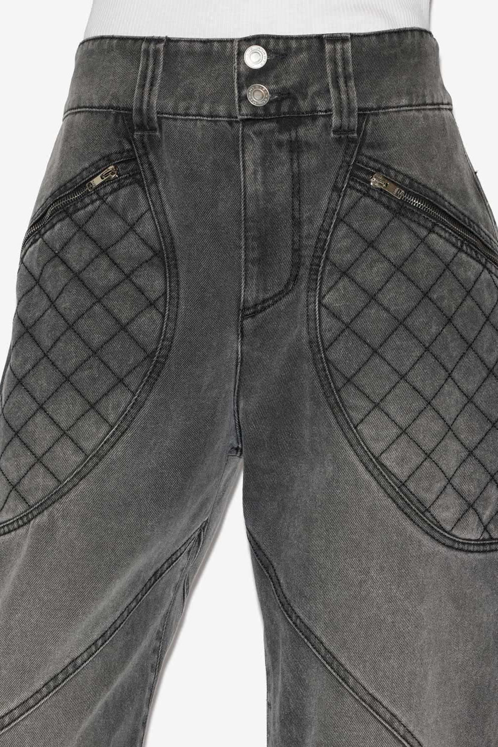 Jean en denim à détails matelassés catarina - Gris foncé - Woman - 3