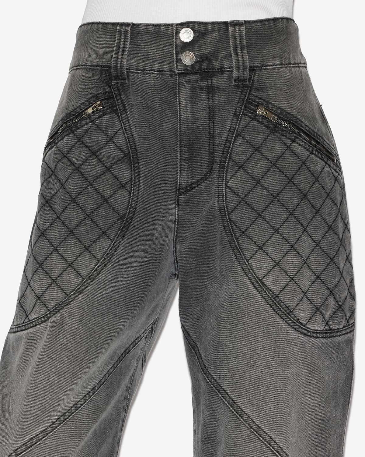 Jeans catarina in denim con dettagli trapuntati - Grigio scuro - Woman - 2