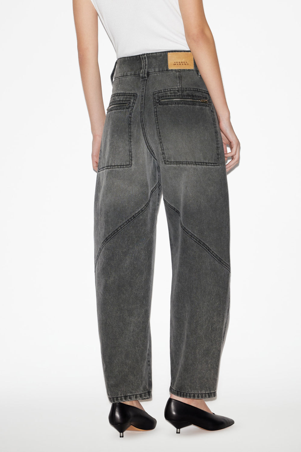 Jean en denim à détails matelassés catarina - Gris foncé - Woman - 5