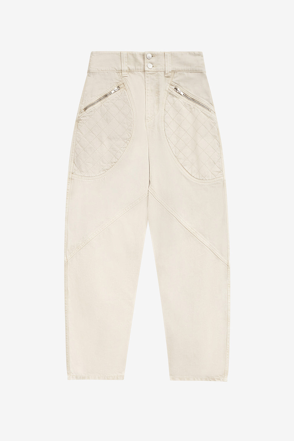 Jean en denim à détails matelassés catarina - Écru - Woman - 1