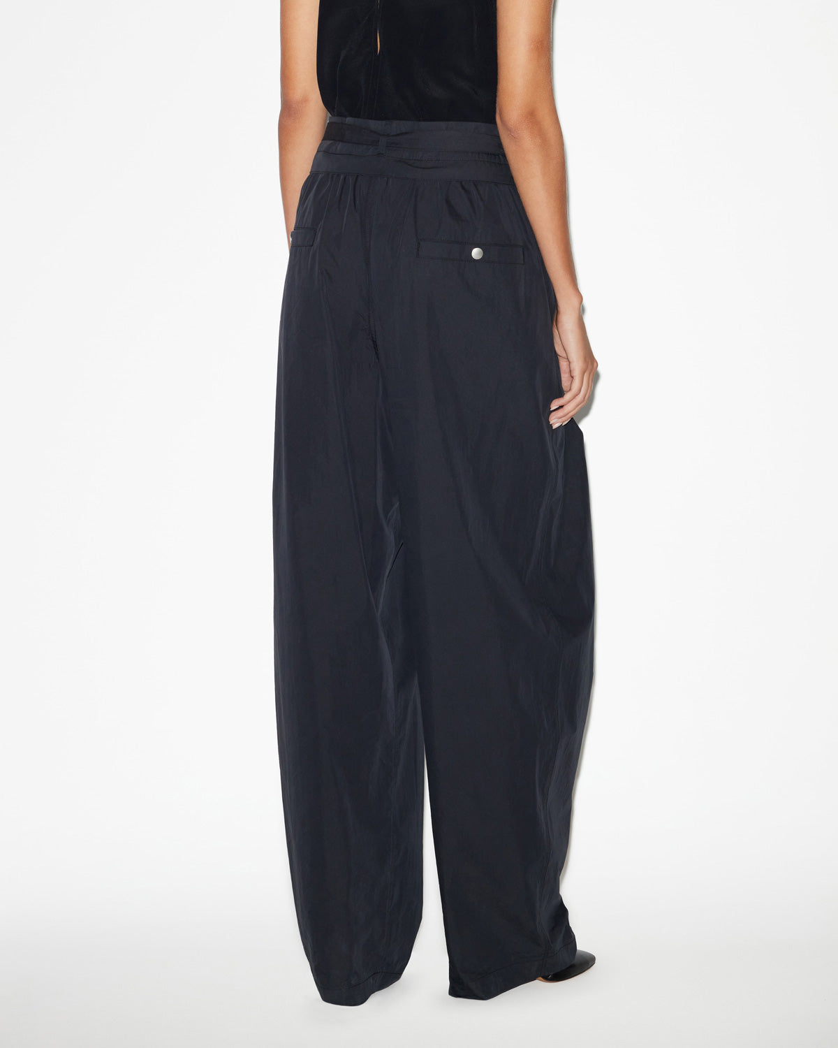 Pantalon inspiration baroudeur en coton mélangé uni celia - Noir délavé - Woman - 4