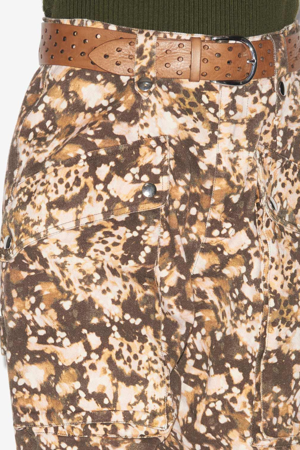 Pantalon inspiration workwear en coton uni jannick - Kaki - Woman - 3