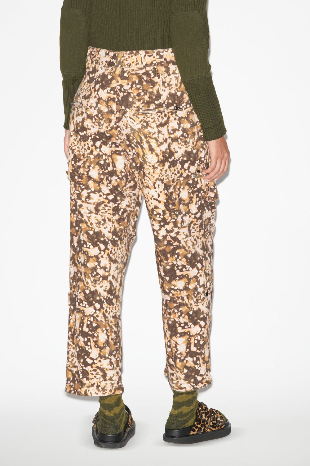 Pantalon inspiration workwear en coton uni jannick - Kaki - Woman - 5