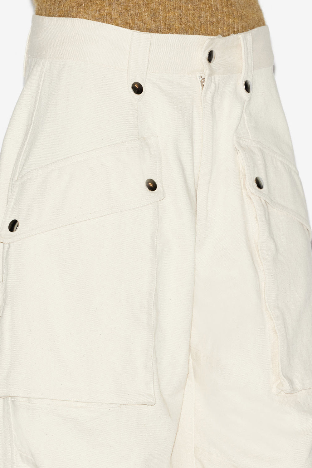 Pantalon inspiration workwear en coton uni jannick - Écru - Woman - 2