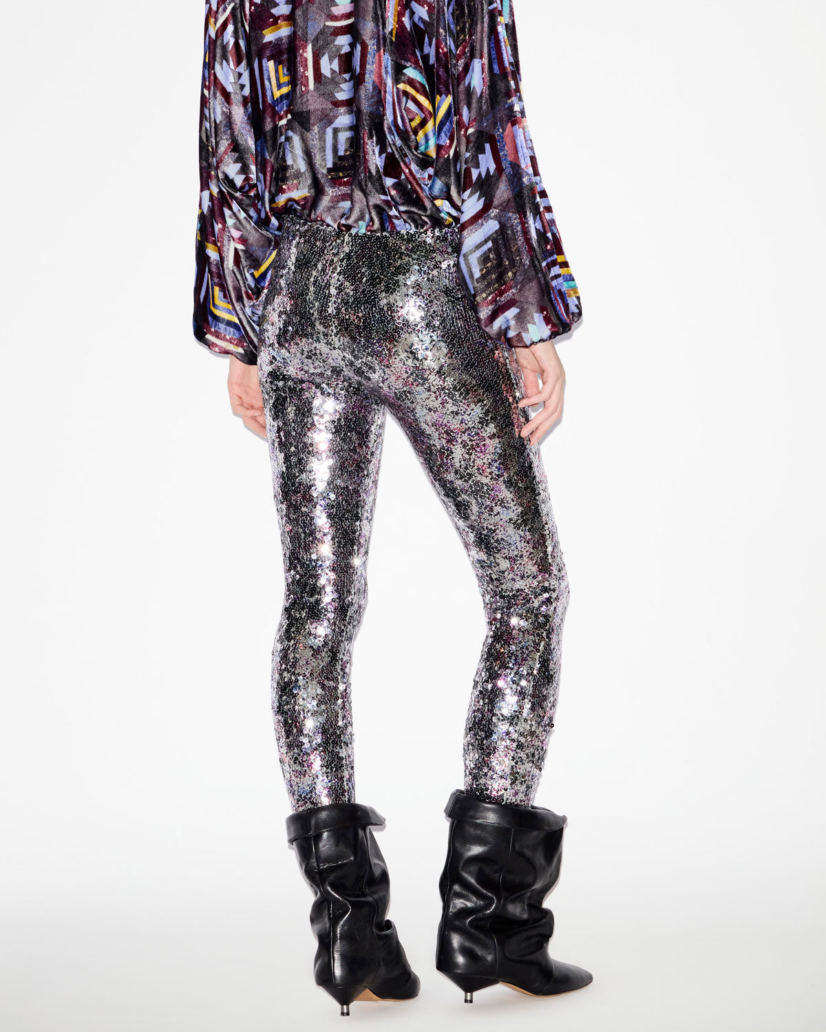 Leggings bella mit bedruckten pailletten - Purple-silver - Woman - 4