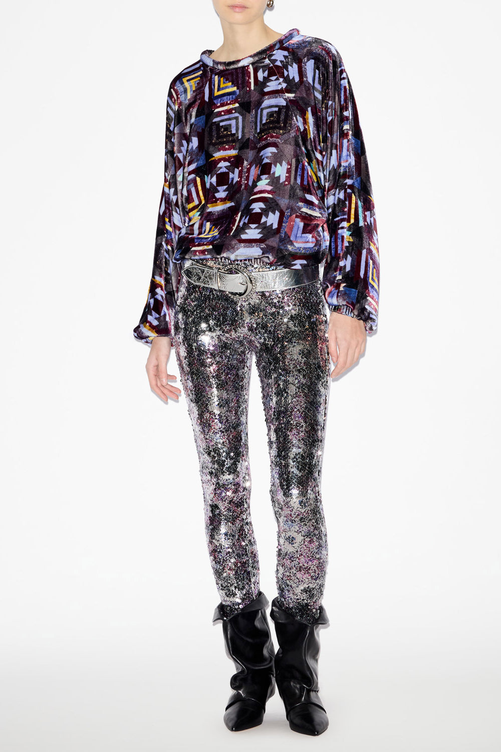 Legging en sequins imprimés bella - Violet-argenté - Woman - 2