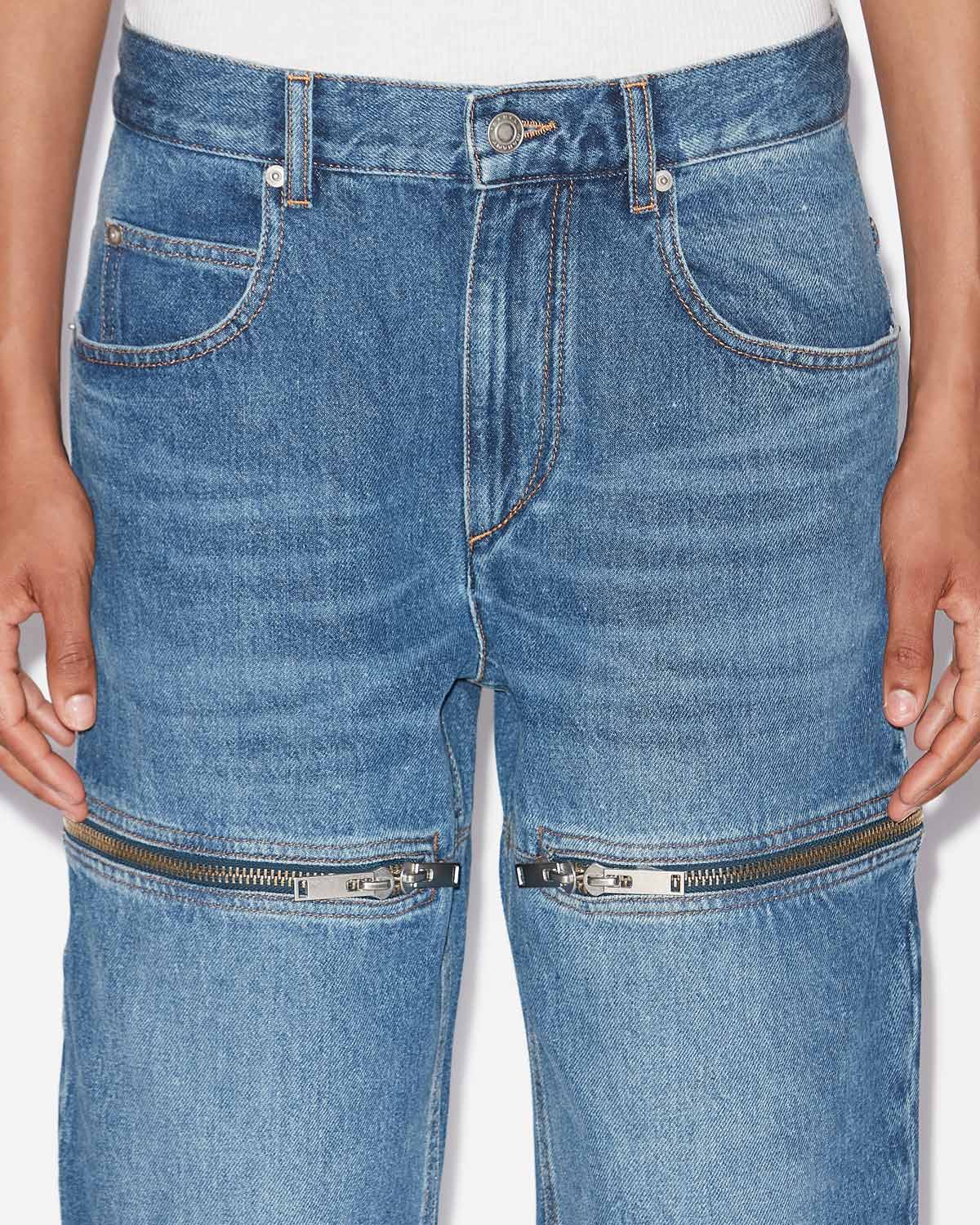 Salia loose fit denim jeans with zippers - Blue - Woman - 2