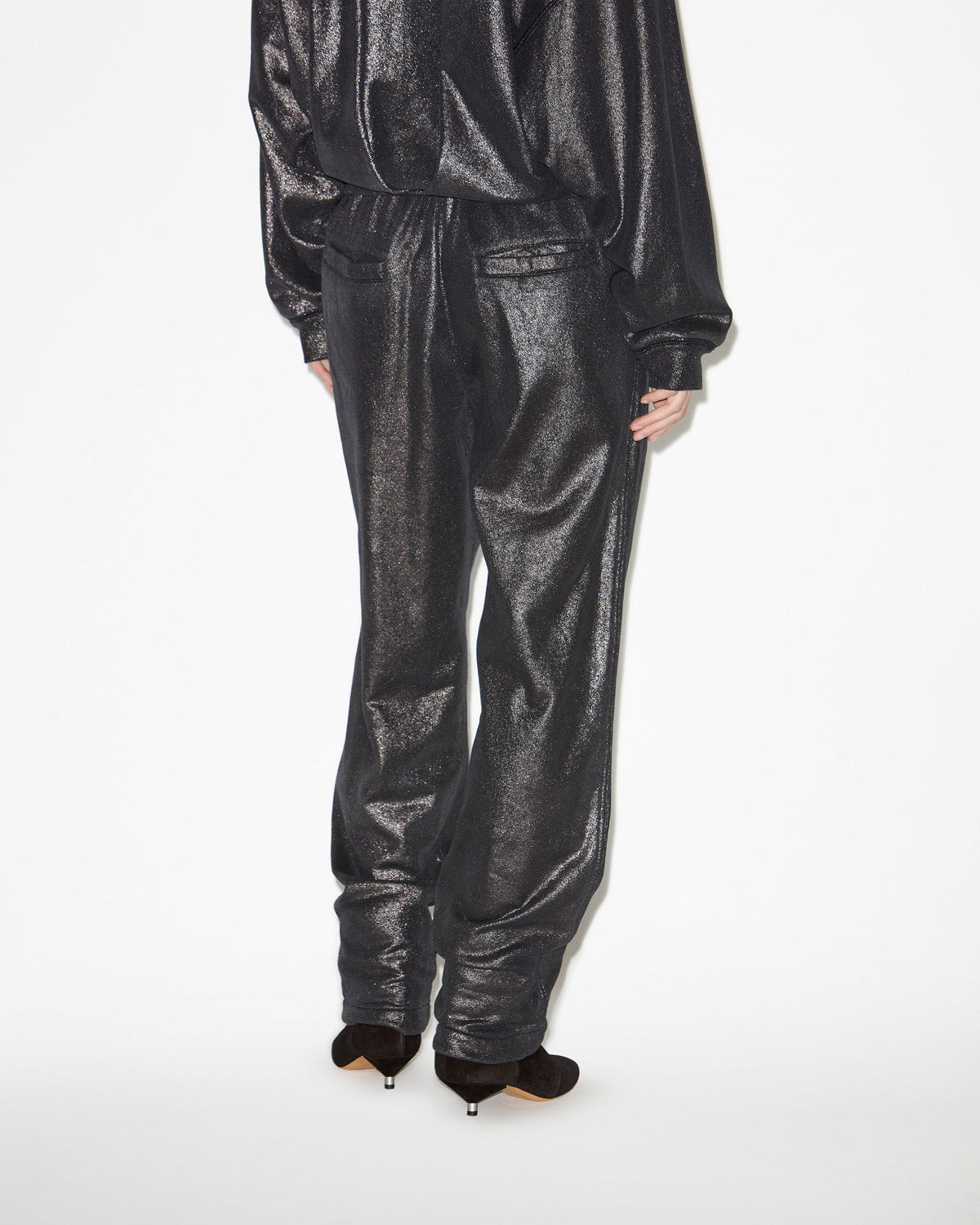 Prunelia casual metallic pants - Metallic black - Woman - 4