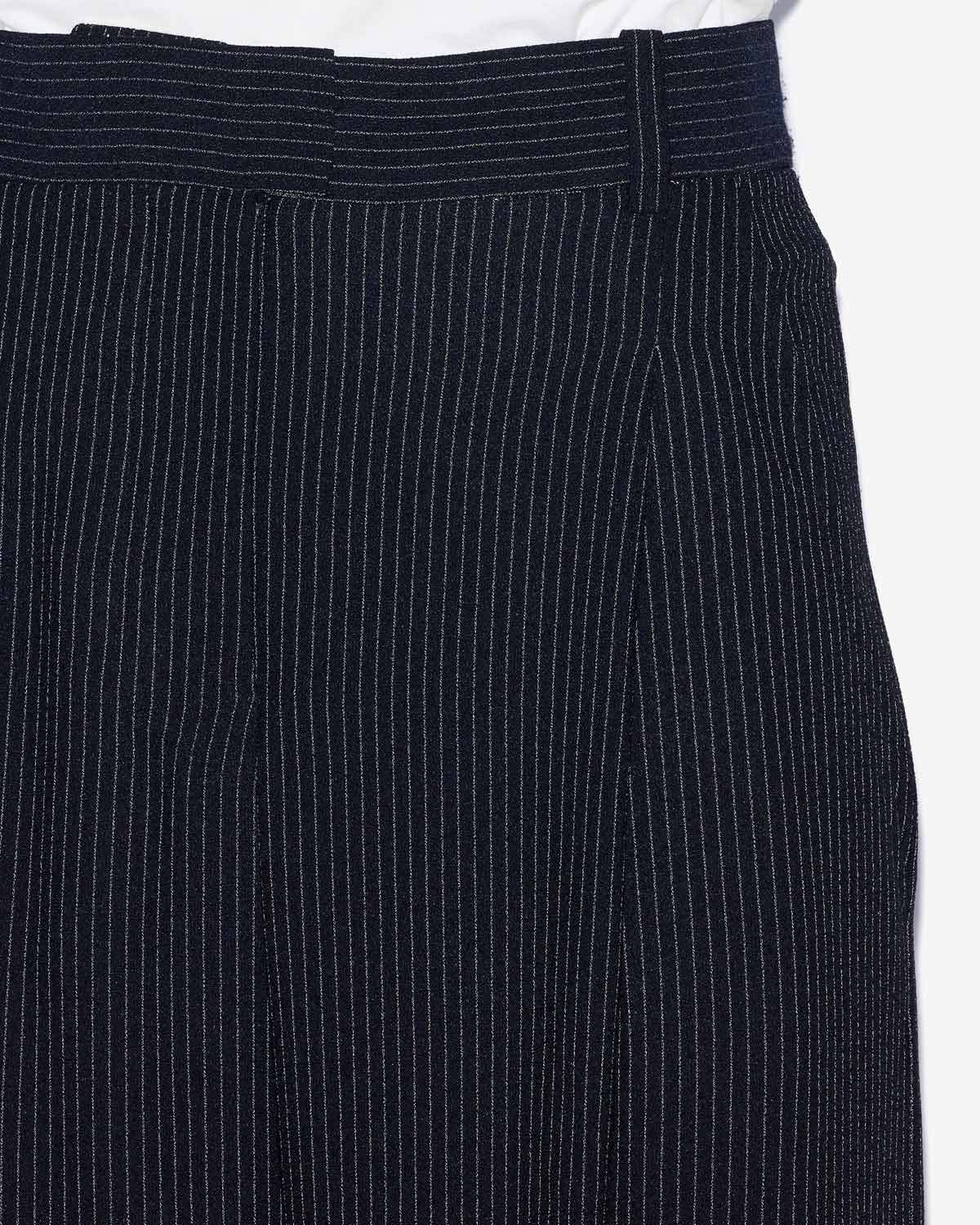 Weit geschnittene gestreifte hose mit abnähern romina - Midnight-ecru - Woman - 2