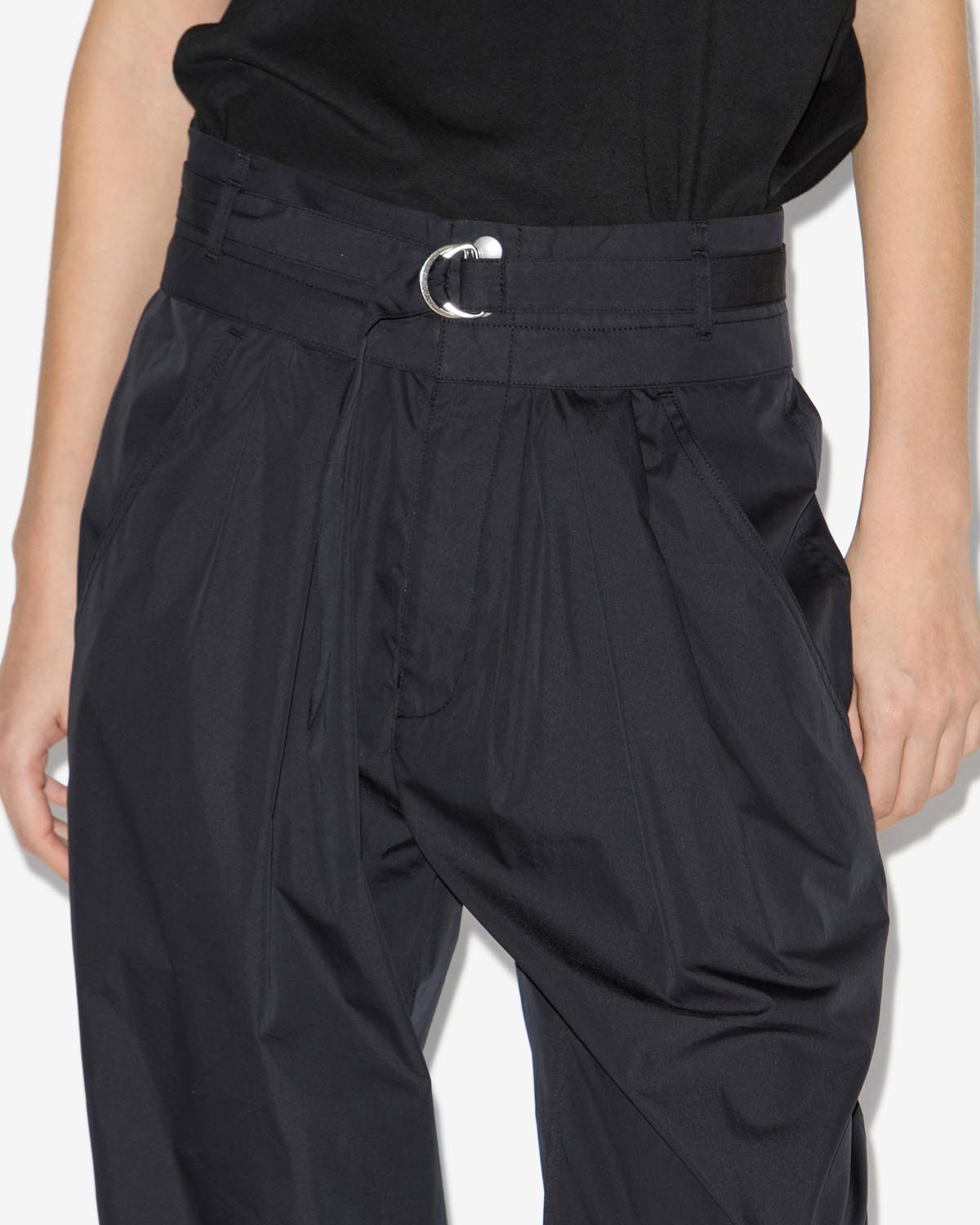 Pantalon inspiration baroudeur en coton mélangé uni celiana - Noir délavé - Woman - 2
