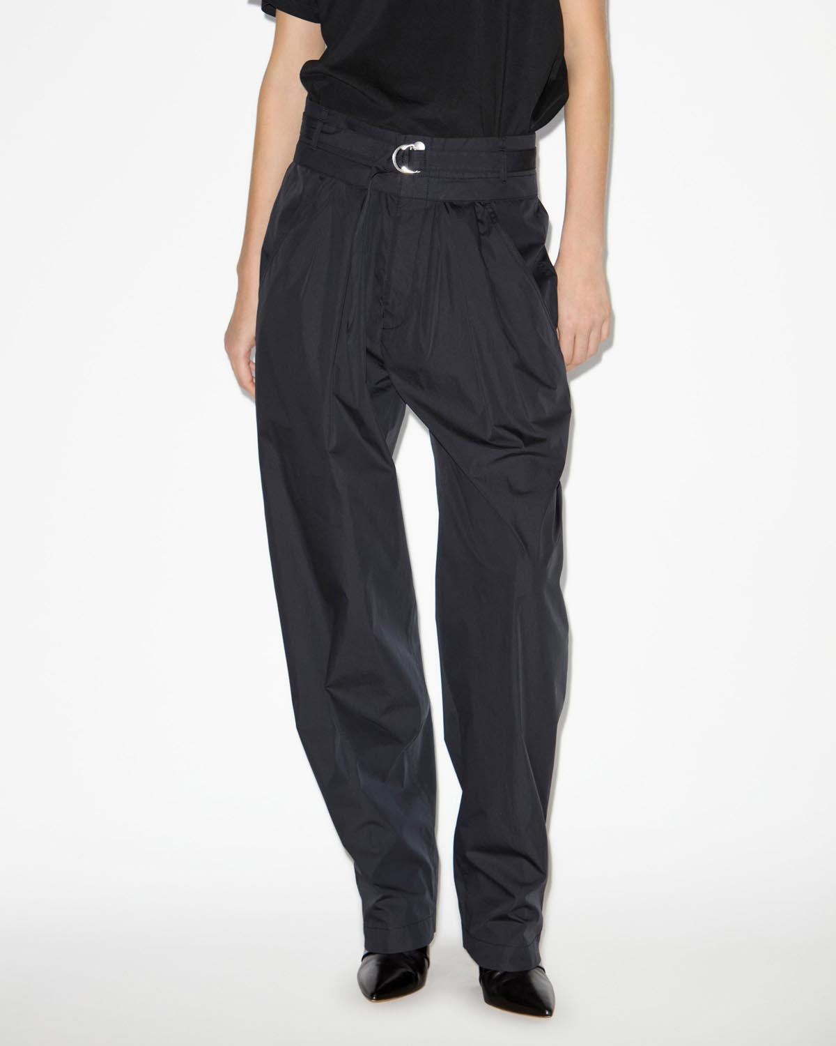 Pantalon inspiration baroudeur en coton mélangé uni celiana - Noir délavé - Woman - 3