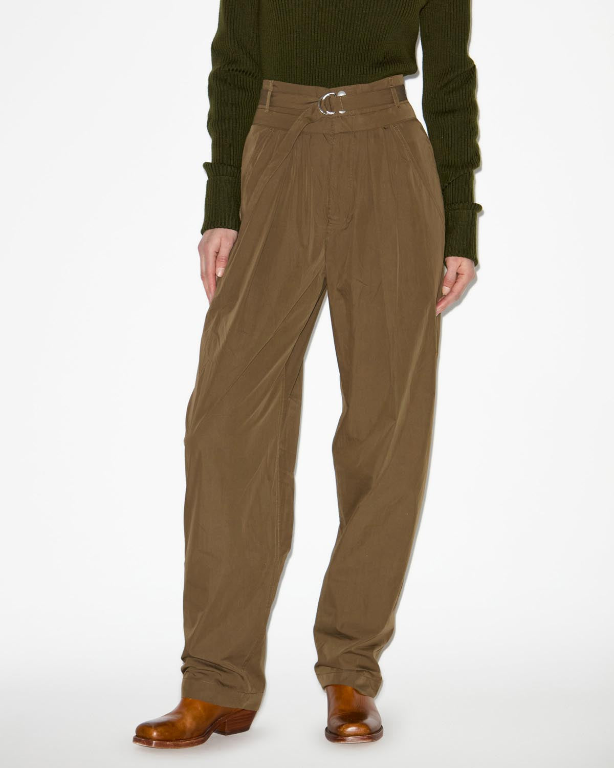 Pantalon inspiration baroudeur en coton mélangé uni celiana - Kaki - Woman - 3