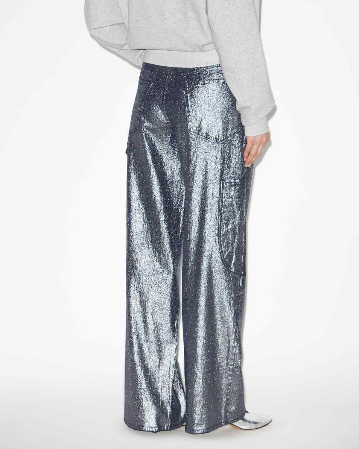 Jeans cover aus denim im metallic-look - Silber - Woman - 4