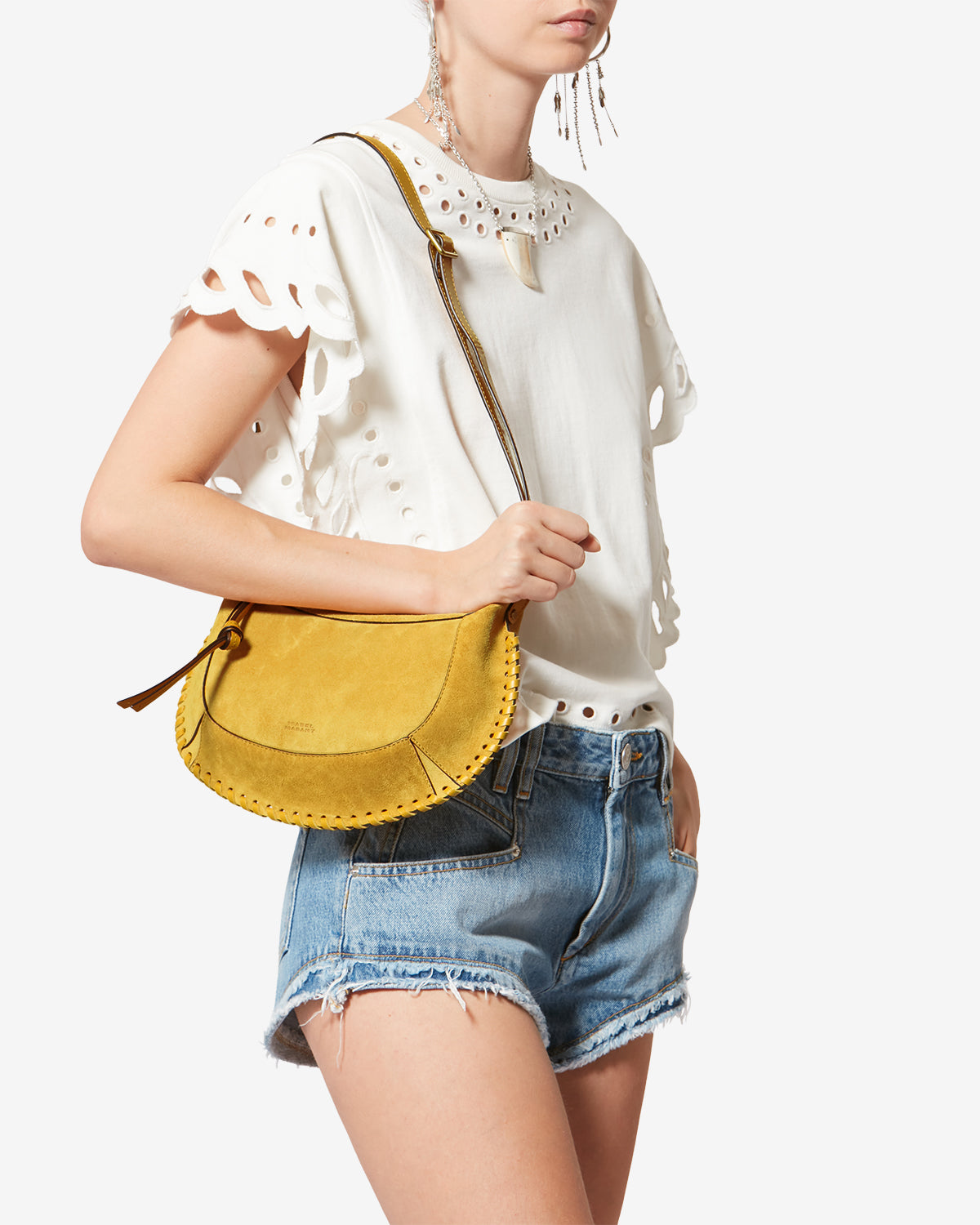 OSKAN MOON SHOULDER BAG Woman saffron | ISABEL MARANT Official