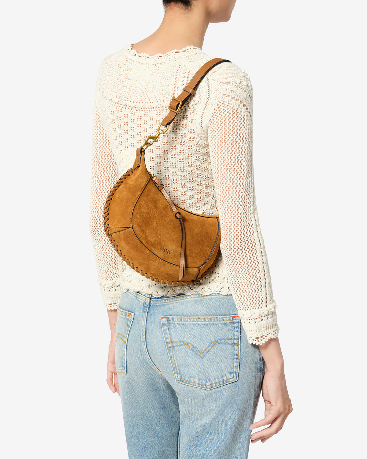 Oskan Moon bag Woman cognac | ISABEL MARANT Official online store