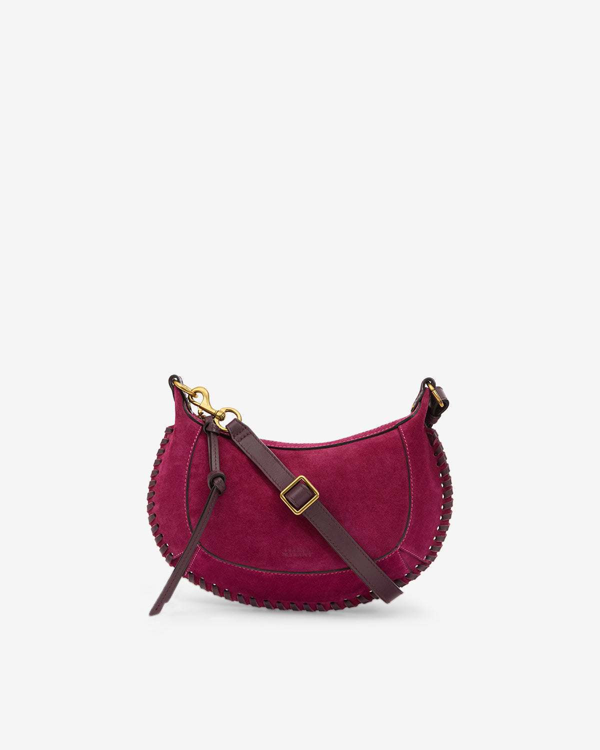 Schultertasche oskan moon aus geflochtenem velours-kalbsleder - Plum - Woman - 1