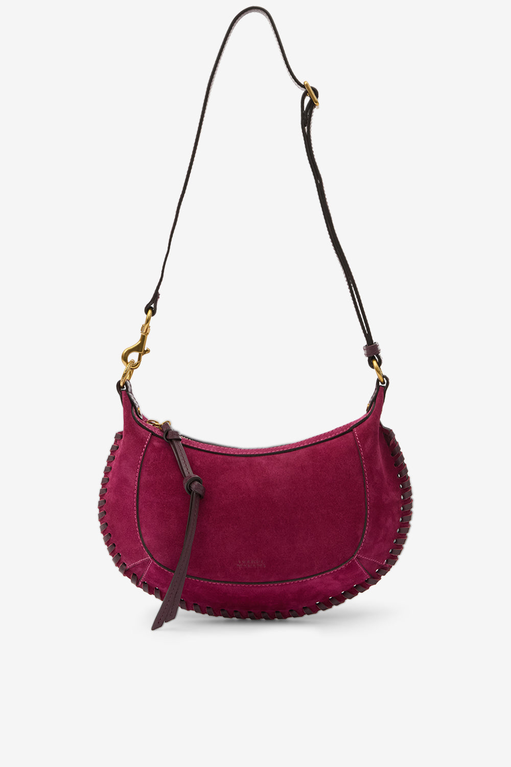 Schultertasche oskan moon aus geflochtenem velours-kalbsleder - Plum - Woman - 6