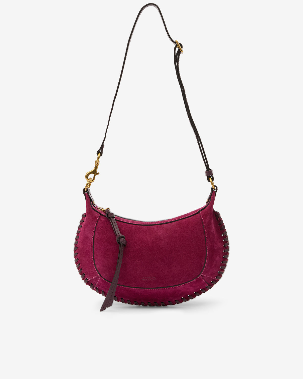 Schultertasche oskan moon aus geflochtenem velours-kalbsleder - Plum - Woman - 6
