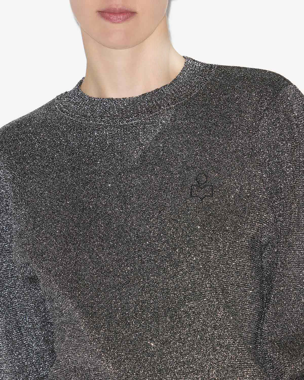 Kelaya lurex knit sweater with logo - Silver - Woman - 2