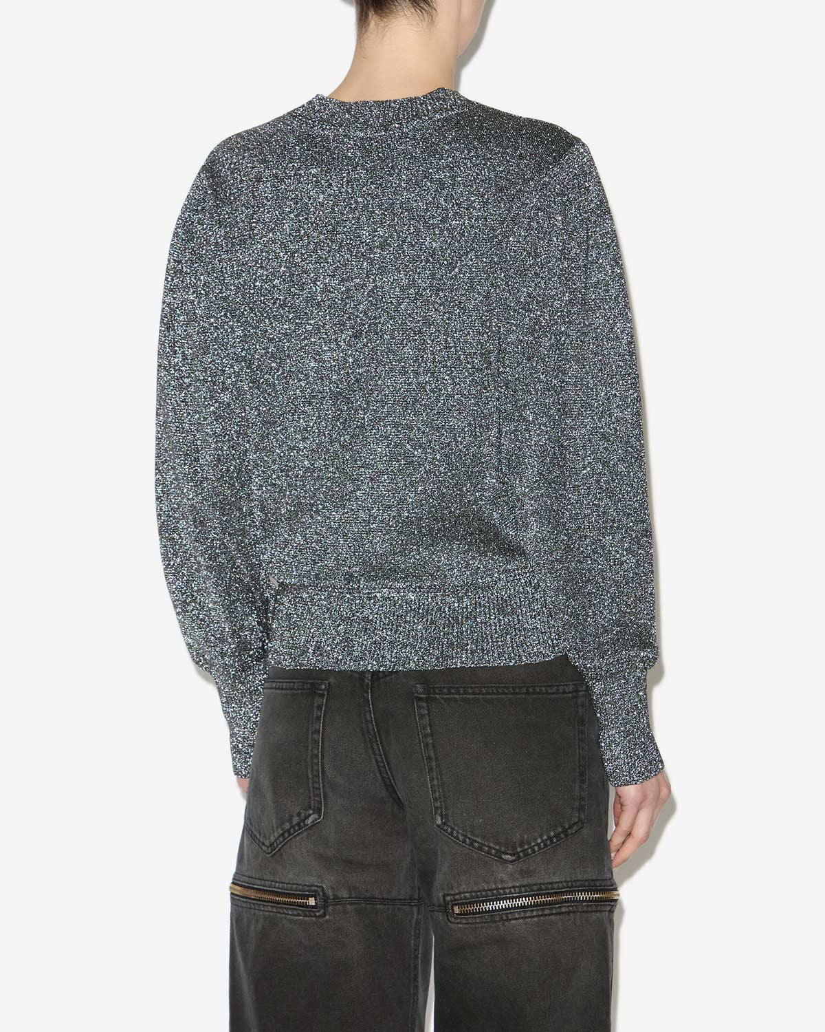 Kelaya lurex knit sweater with logo - Silver - Woman - 4