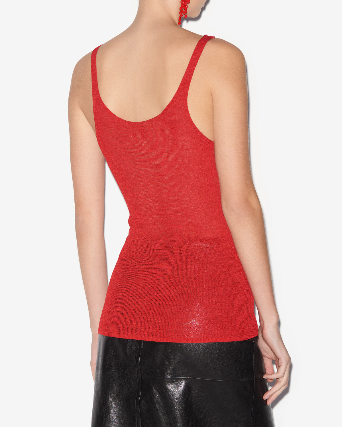 Canotta marthe in maglia crêpe sottile - Poppy red - Woman - 4