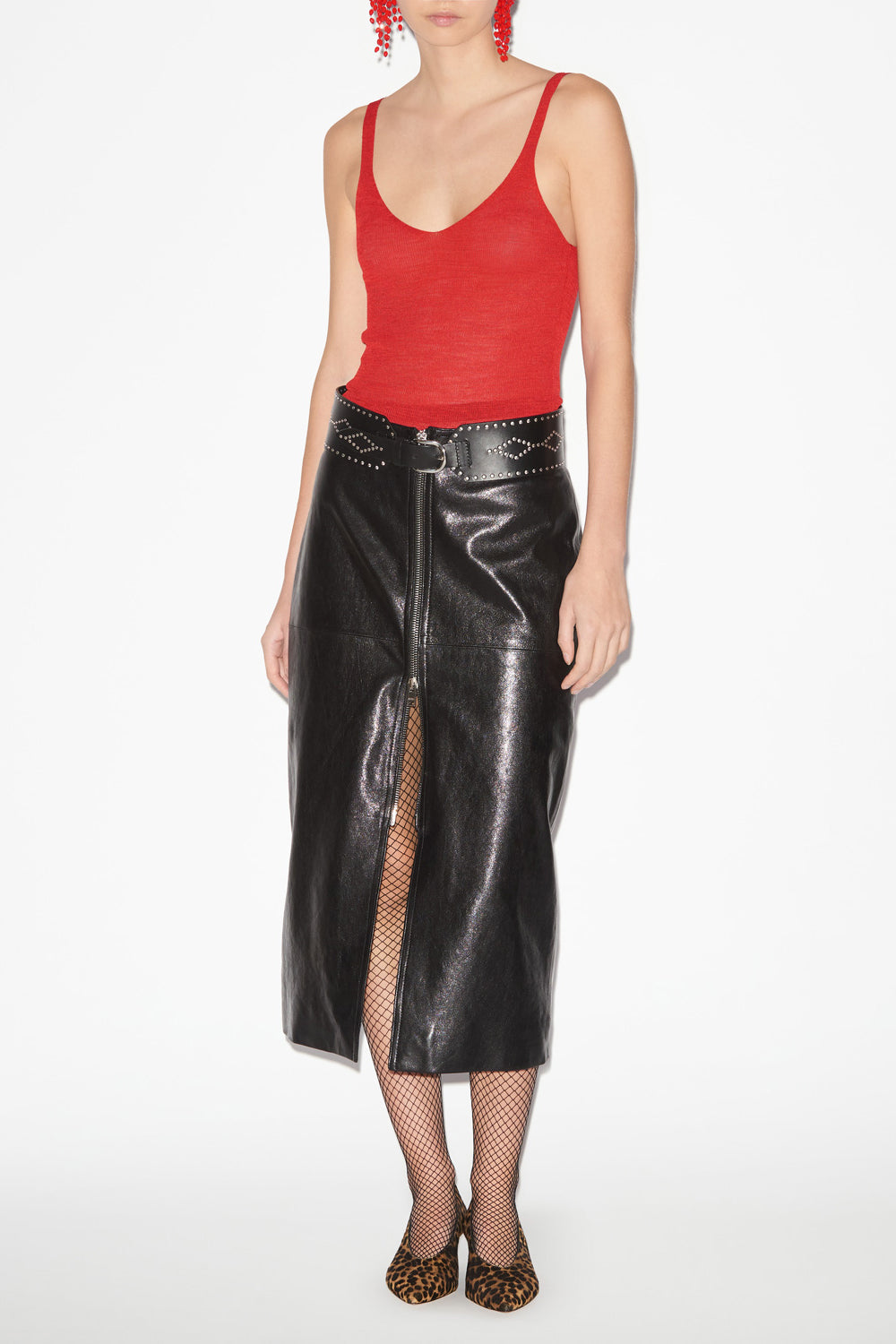 Canotta marthe in maglia crêpe sottile - Poppy red - Woman - 2