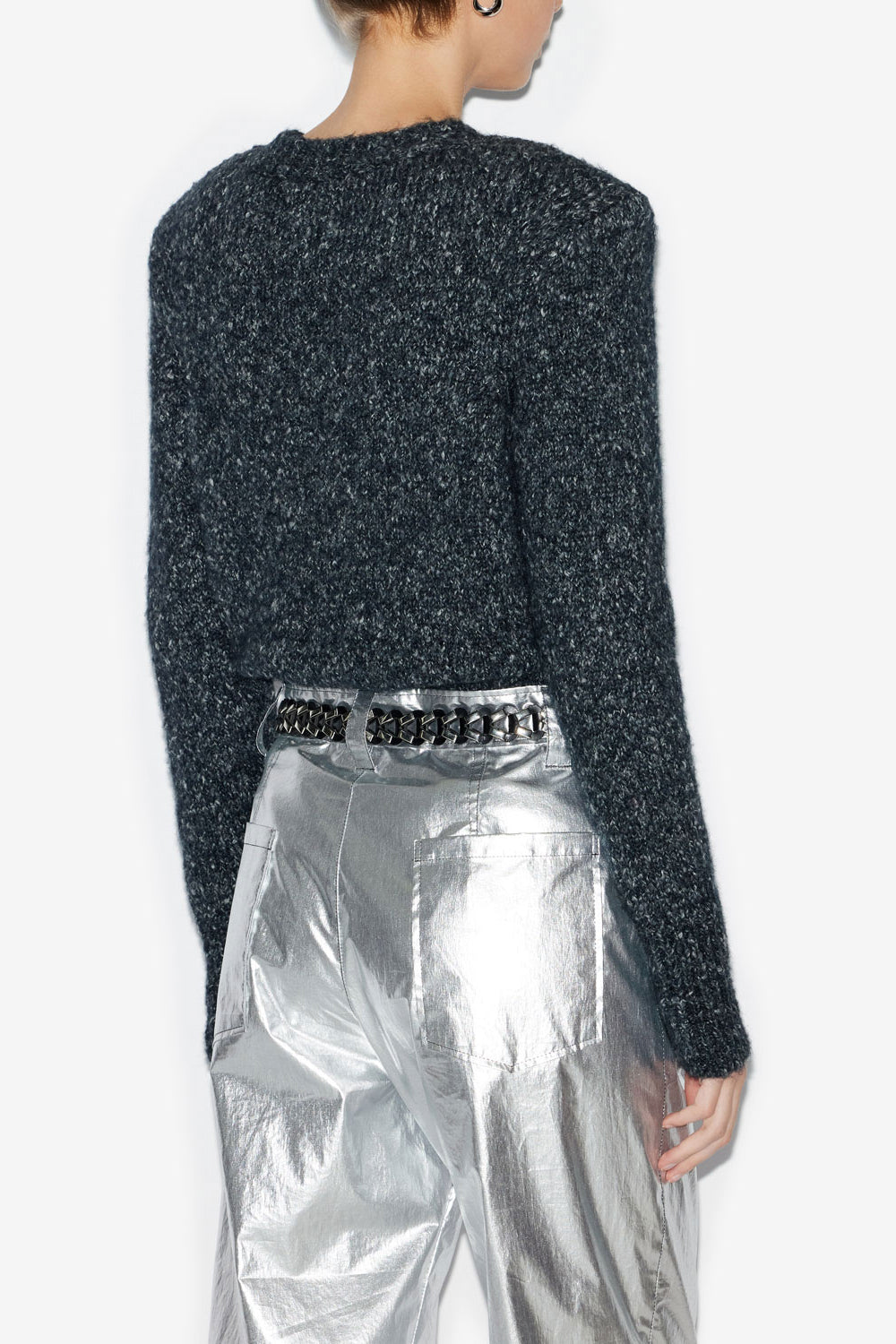 Kalo sweater in plain-colored fluffy knit - Anthracite - Woman - 5