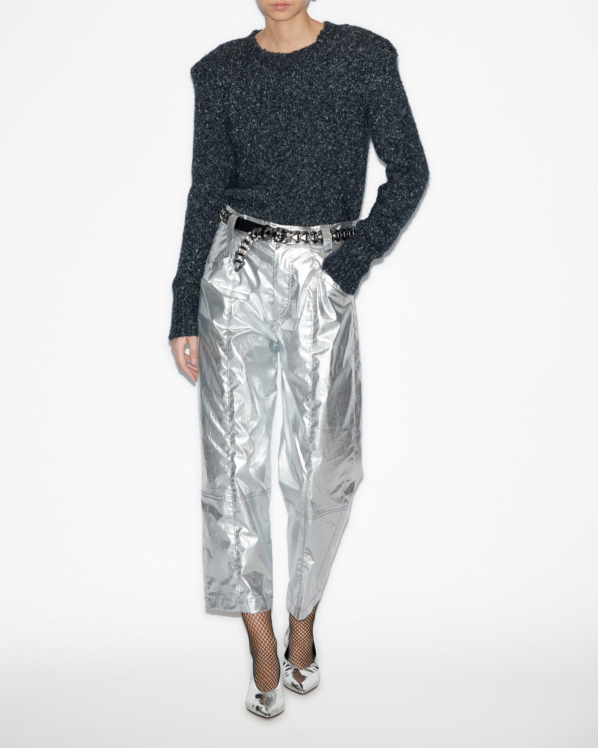 Kalo sweater in plain-colored fluffy knit - Anthracite - Woman - 1