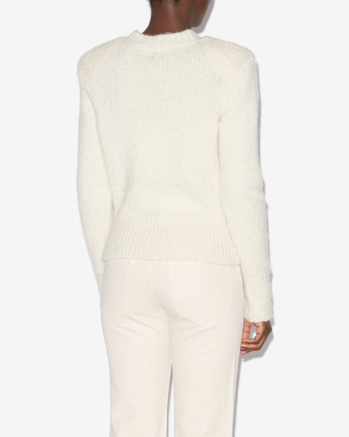 Kalo sweater in plain-colored fluffy knit - Ecru - Woman - 4