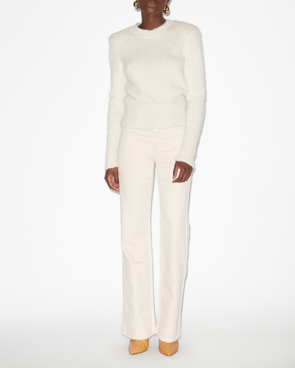 Kalo sweater in plain-colored fluffy knit - Ecru - Woman - 1