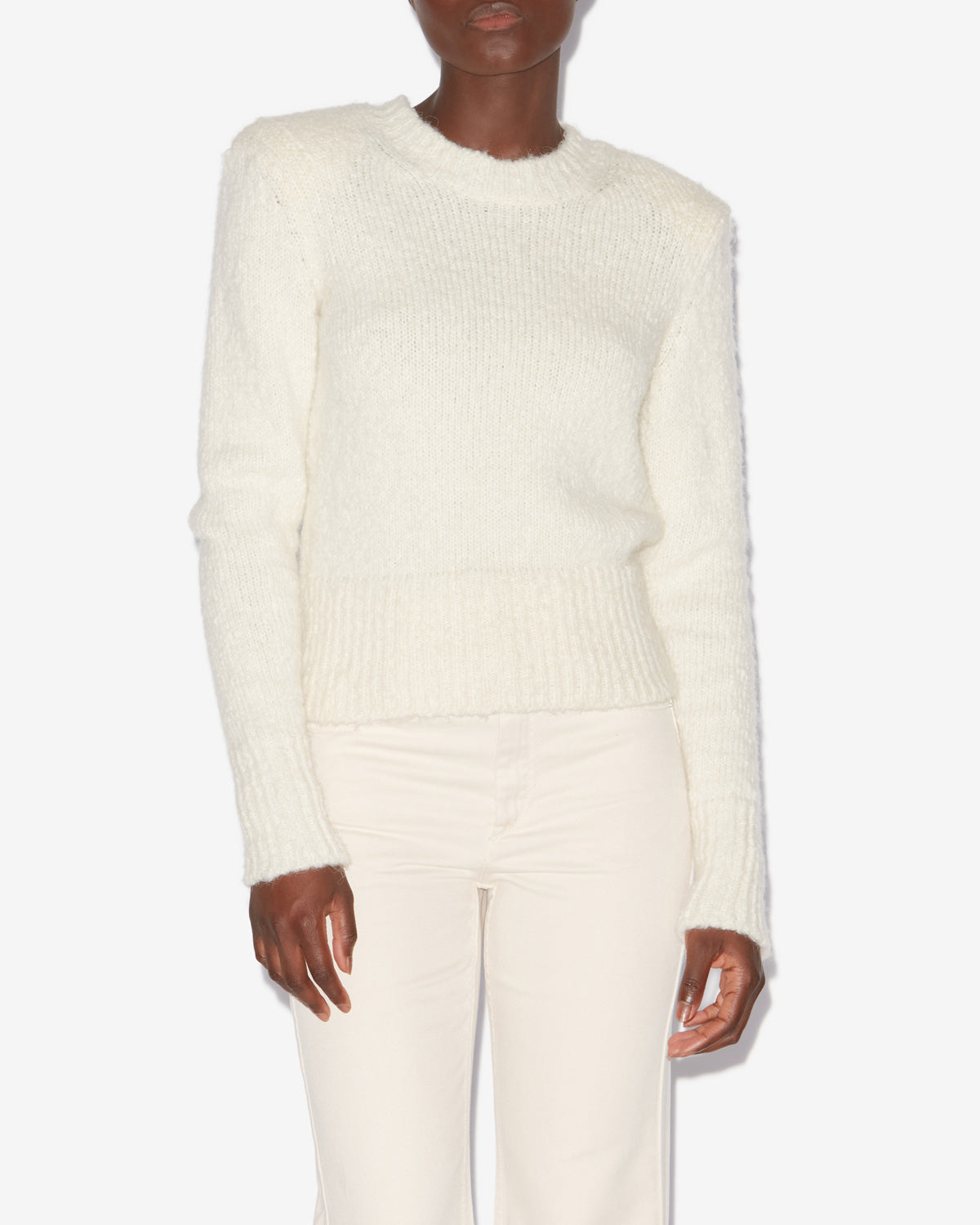 Kalo sweater in plain-colored fluffy knit - Ecru - Woman - 3