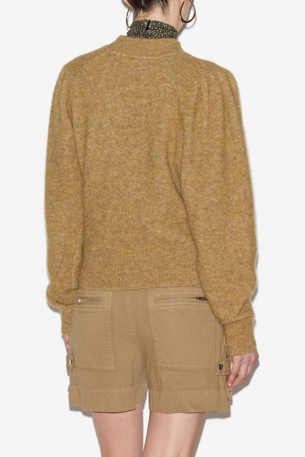 Onnie sweater in plain-colored alpaca knit - Honey - Woman - 5