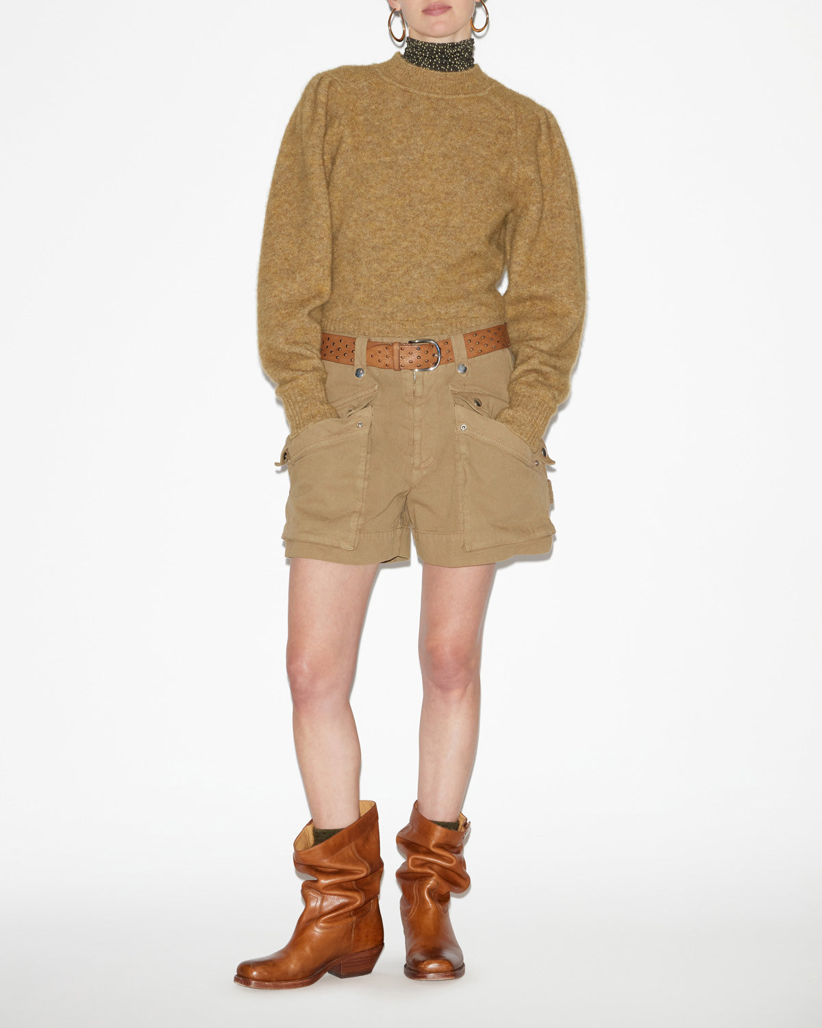 Pull onnie en maille alpaga unie  - Honey - Woman - 1