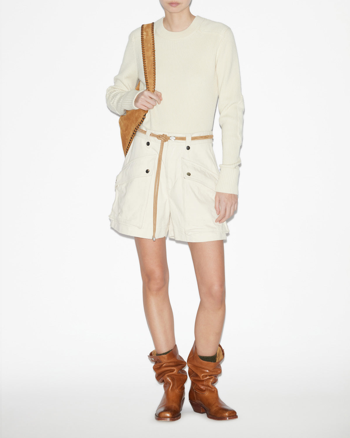 가빈(gabyne) 플레인 메리노 울 스웨터 - 에크루 - Woman - 1