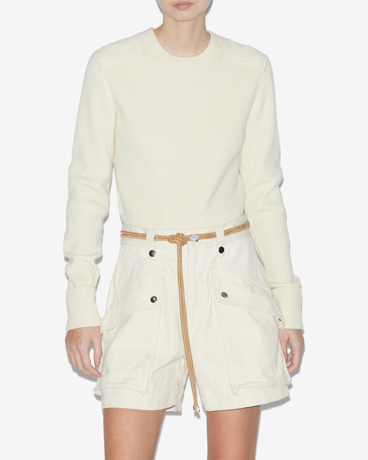 가빈(gabyne) 플레인 메리노 울 스웨터 - 에크루 - Woman - 3