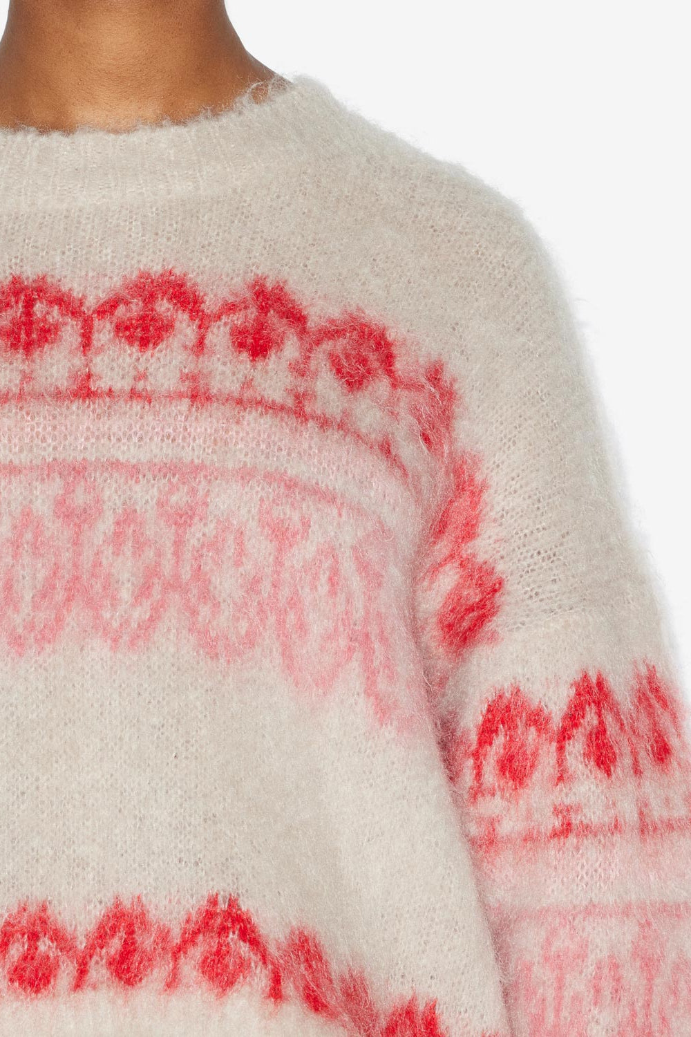 Maglione dully in mohair con motivi arty - Lampone - Woman - 3