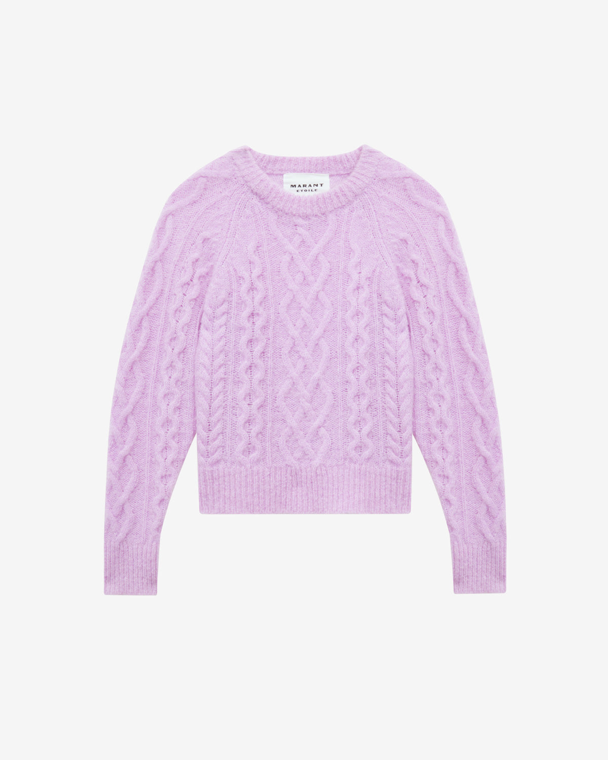 Elka sweater in plain-colored cable knit - Lavender - Woman - 5
