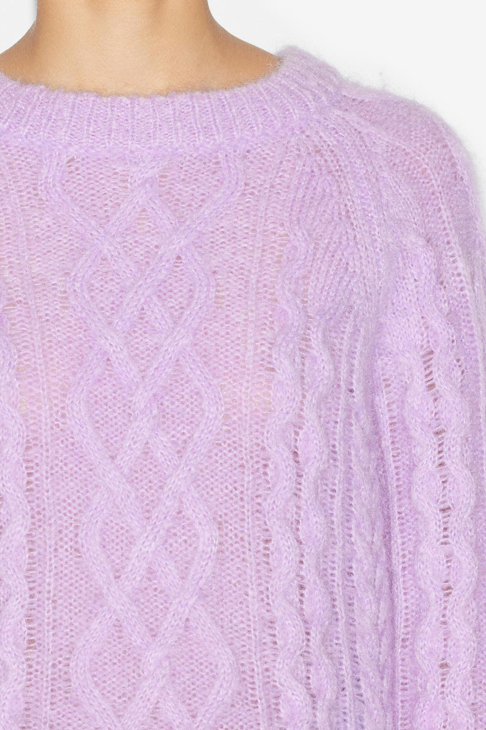 Maglione elka lavorato a trecce tinta unita - Lavender - Woman - 3