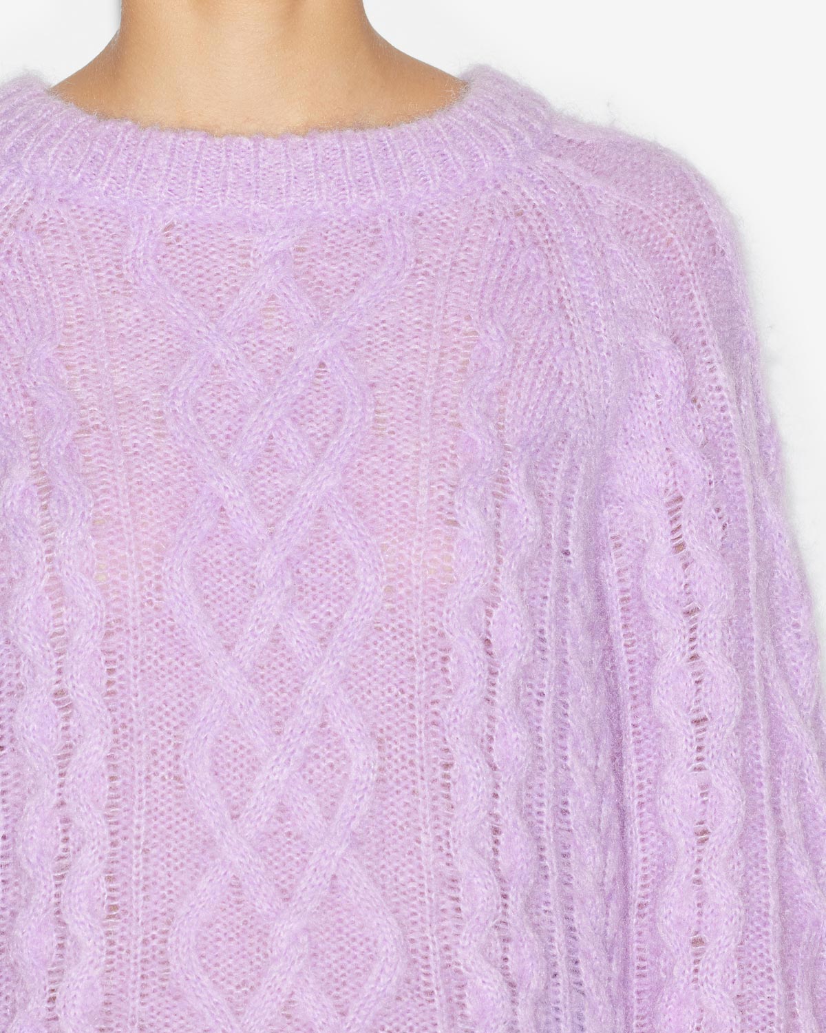 Elka sweater in plain-colored cable knit - Lavender - Woman - 2