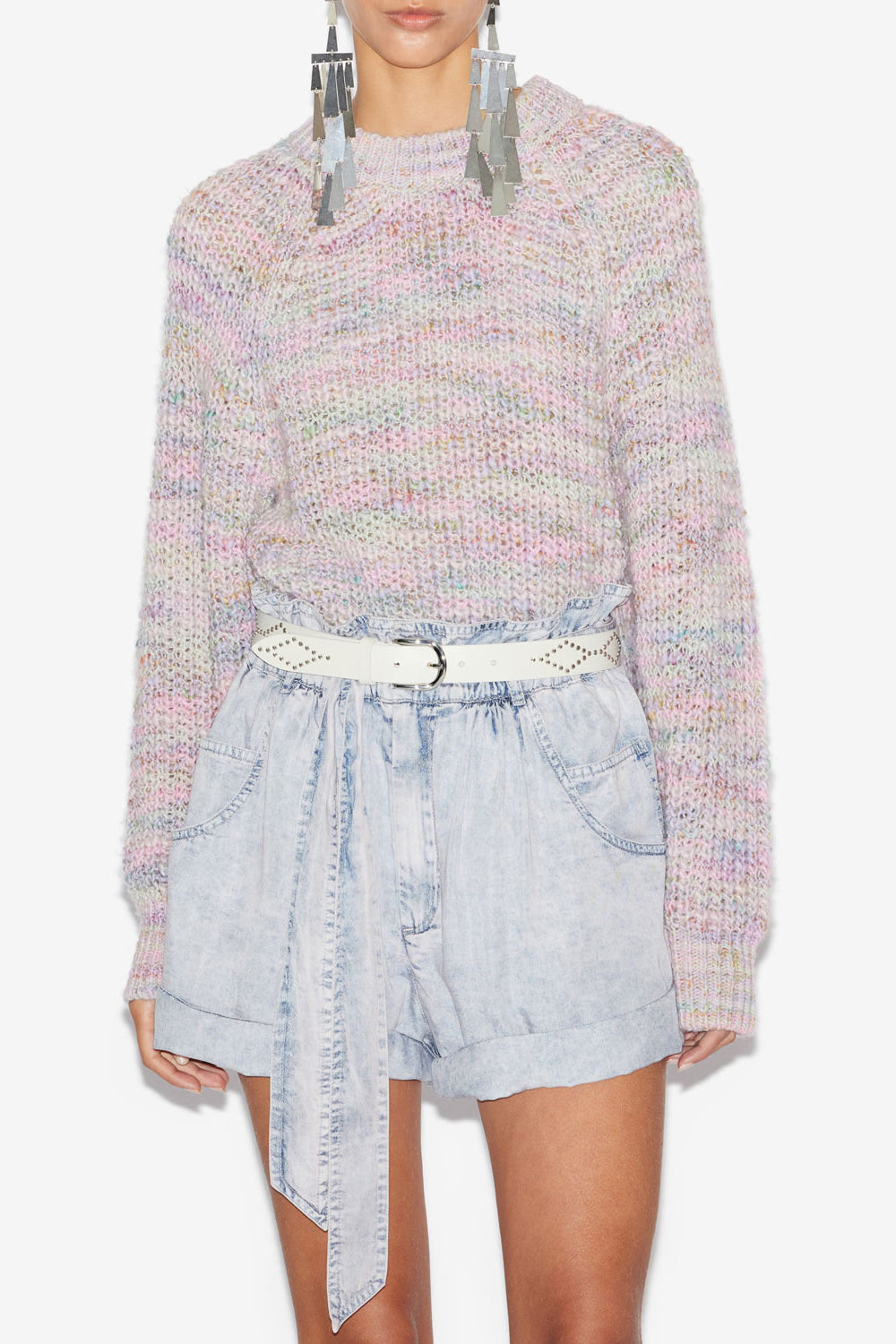 Romine sweater in multicolored mouliné knit - Pink - Woman - 4