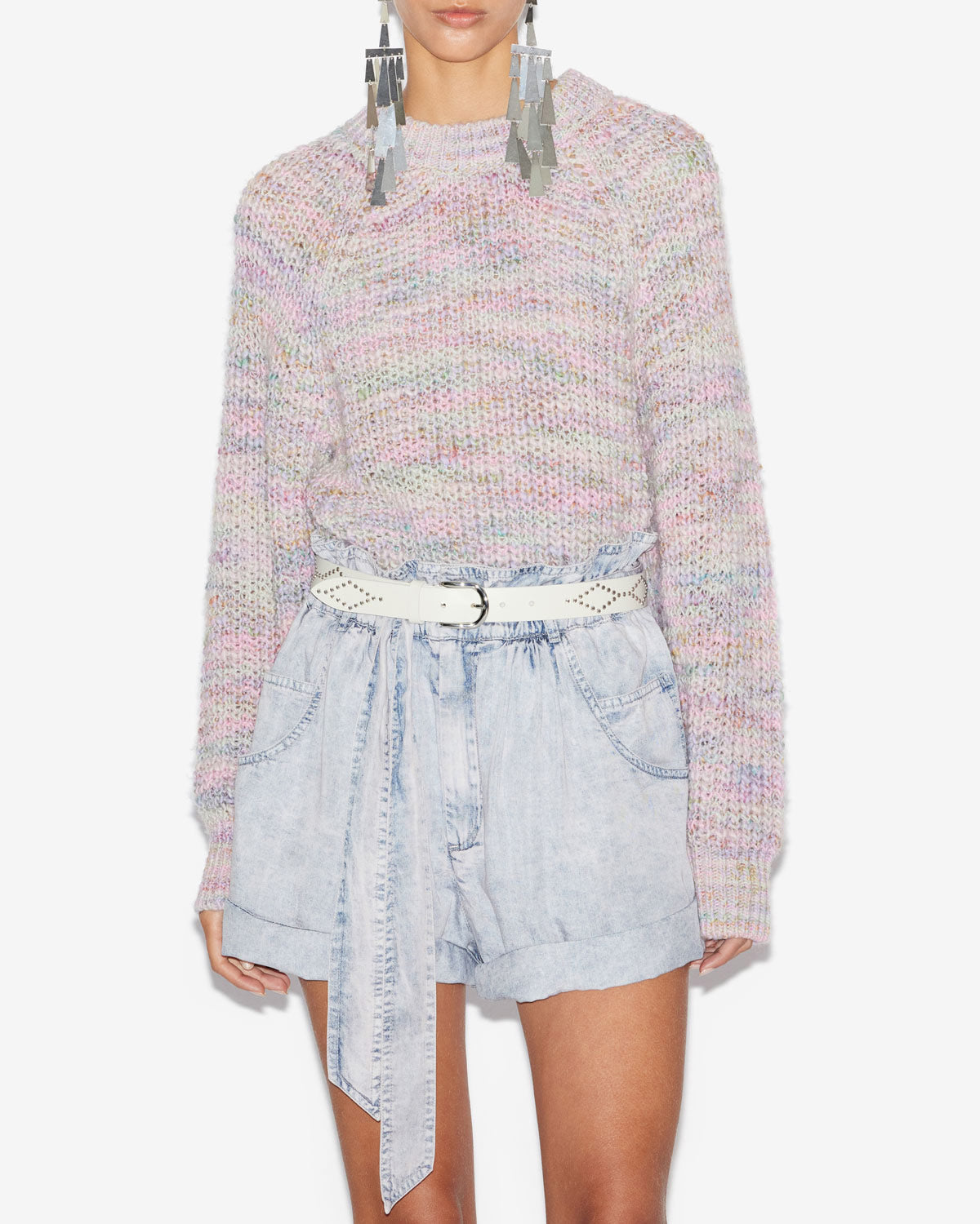 Romine sweater in multicolored mouliné knit - Pink - Woman - 3