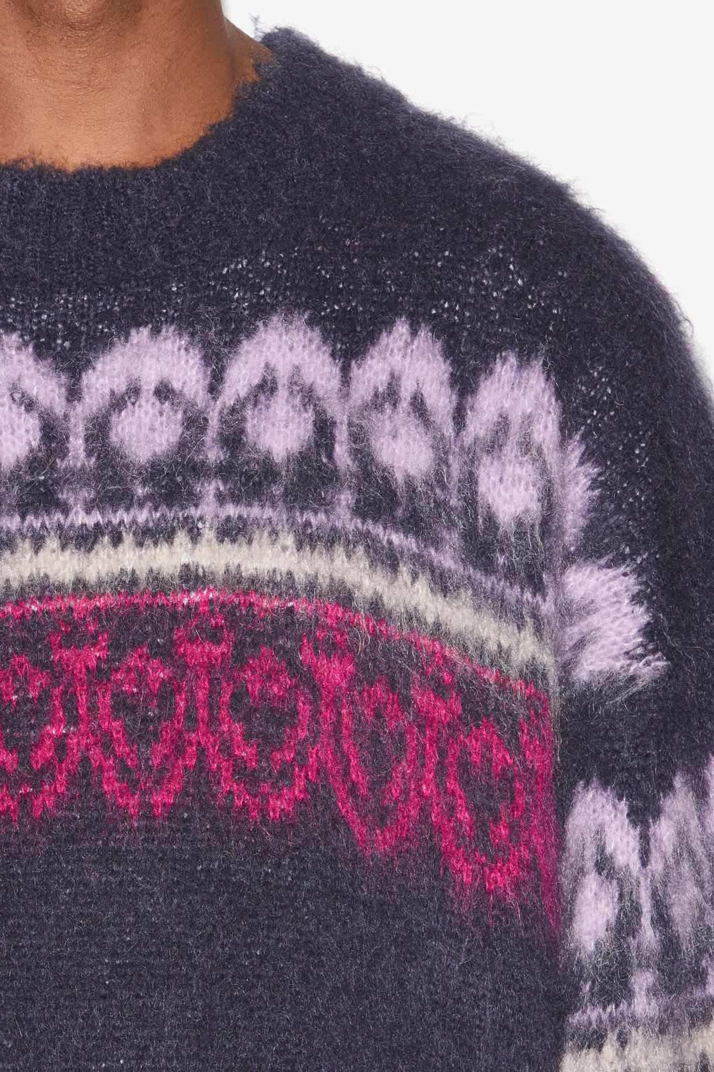 뒬리(dullyh) 아티 패턴 모헤어 스웨터 - Midnight - Man - 3
