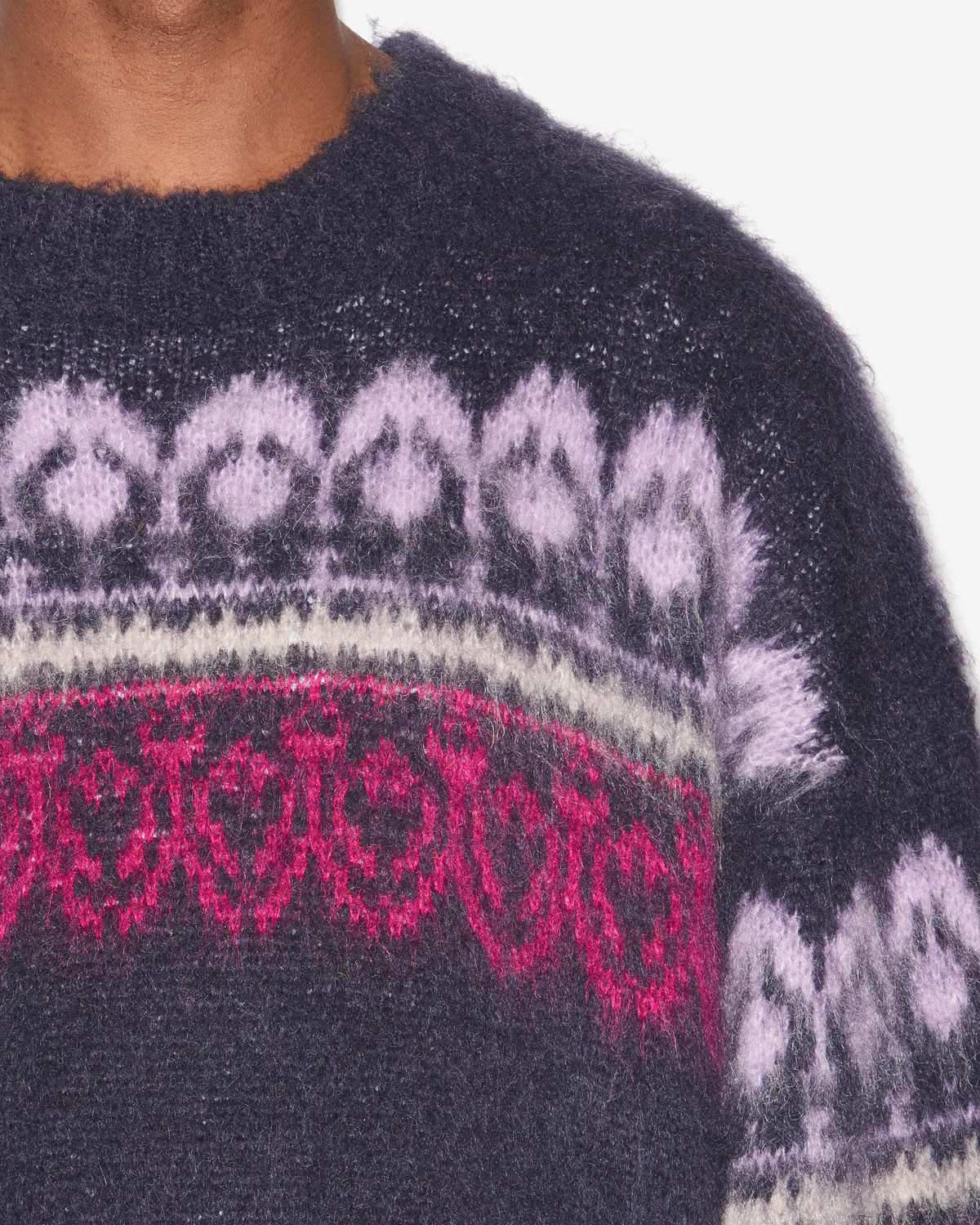 Maglione dullyh in mohair con motivi arty - Midnight - Man - 2