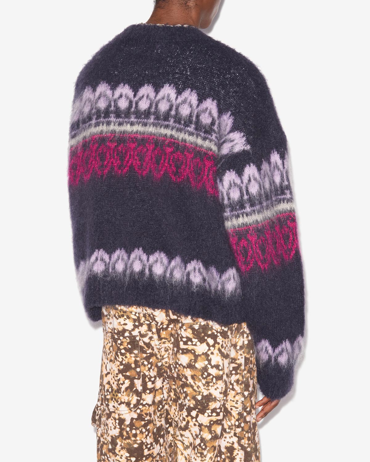 Maglione dullyh in mohair con motivi arty - Midnight - Man - 4